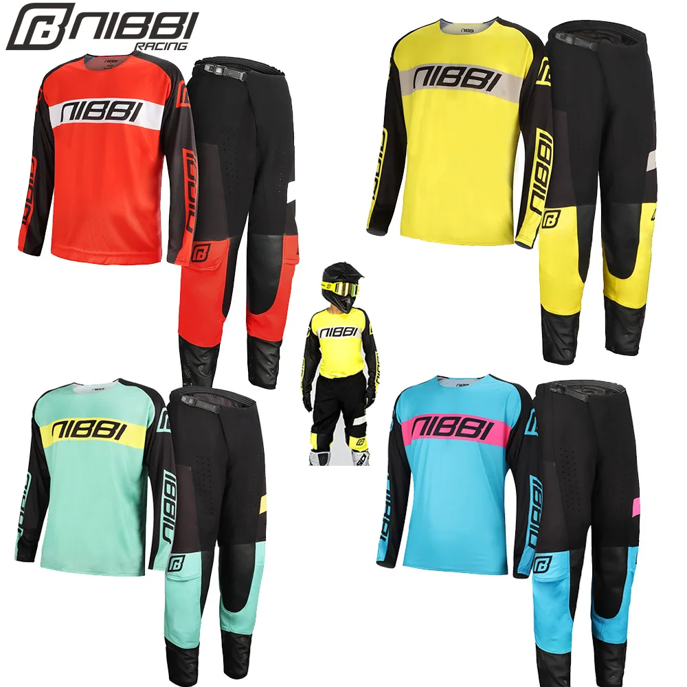 

NIBBI New Off Road Motorcycle Jersey Pants Motocross Breathability Racing Clothing Gear Suit Red Yellow Blue XS/S/M/L/XL/2XL/3XL