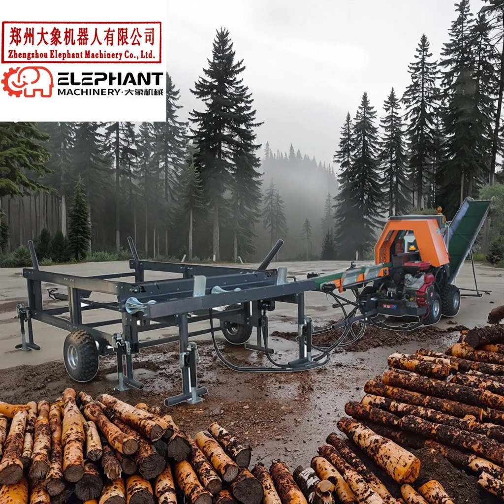 Customized 30T Hydraulic Firewood Processor Machine Advanced Lumber Processor Wood Timber Cutting Engine Powered Log Processor