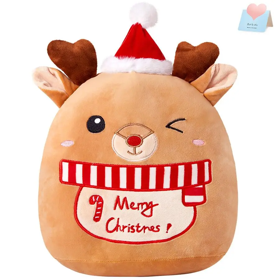 36cm Merry Christmas Soft Deer Throw Pillows Plush Toy High Quality Stuffed Animals Festival Plush Pillows for Girls Room Decor