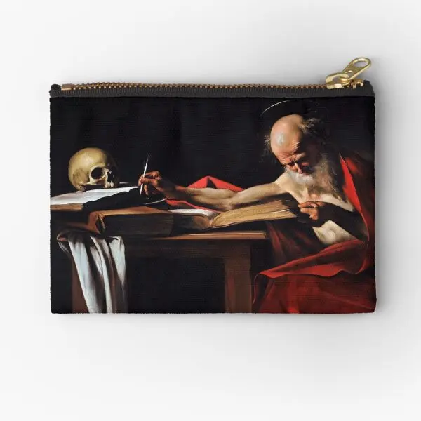 Saint Jerome Writing By Caravaggio 1606  Zipper Pouches Socks Women Coin Small Cosmetic Panties Money Storage Bag Packaging