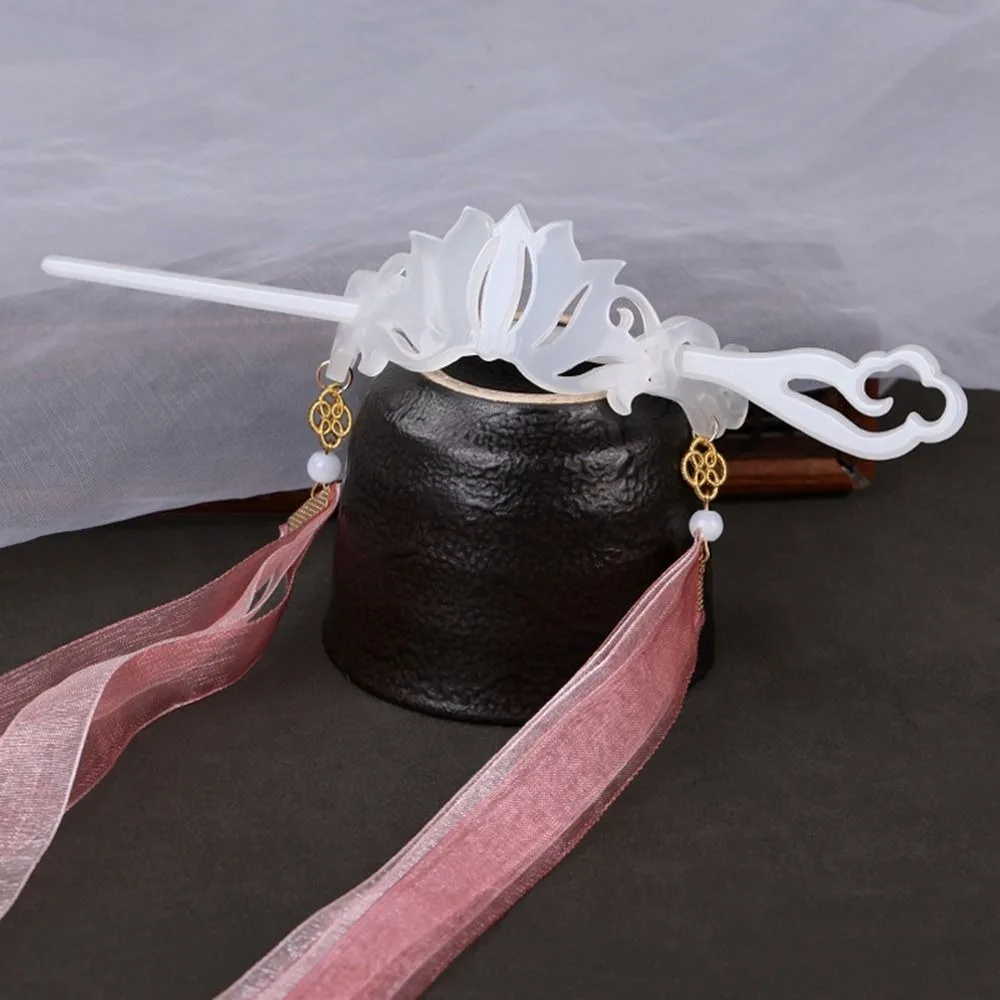 

Ribbon Bride Headdress Tassel Hairpin Chinese Style Headwear Ancient Hair Crown Hanfu Hair Sticks Ancient Style Hairpin