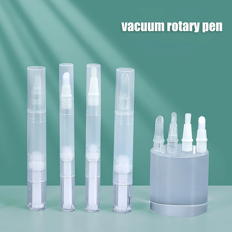 2/5ml Dispensing Bottle Travel Cosmetic Container Rotating Repacking Vacuum Pen Transparent Twist Pen Empty Nail Oil Pen