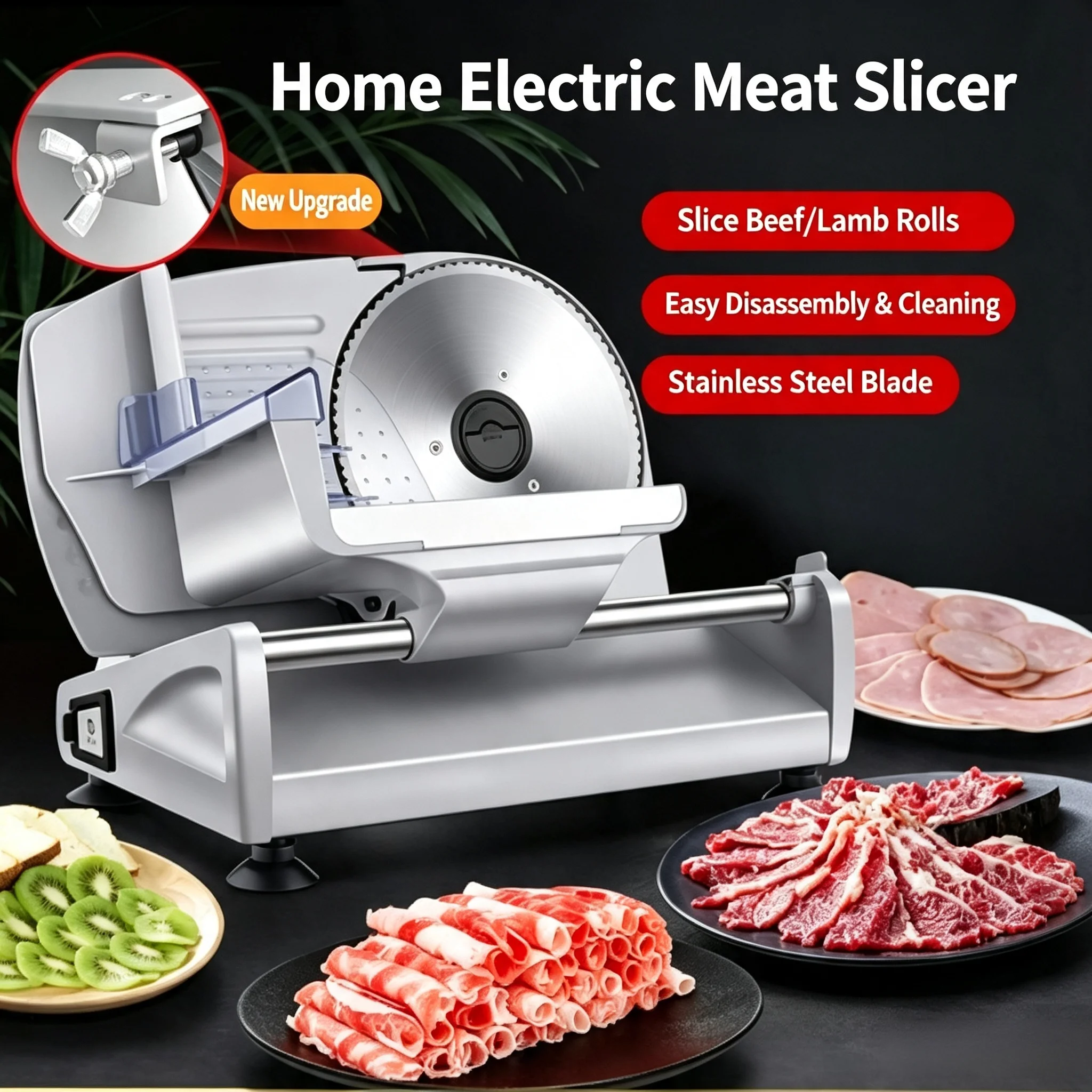 Portable Household Electric Frozen Meat Slicer Automatic Beef Mutton Roll Cutting Machine Mini Frozen Meat Shaver