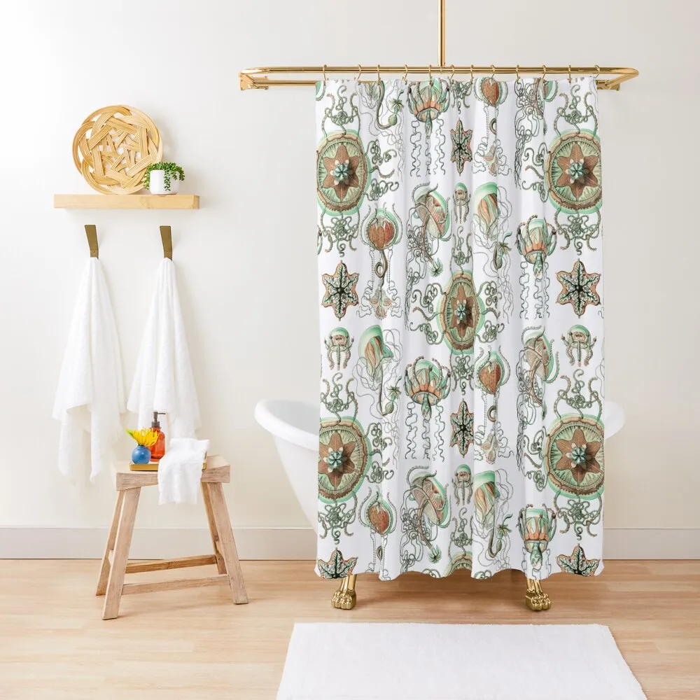 

Ernst Haeckel - Trachomedusae (Jellyfish) Shower Curtain Waterproof Fabric Shower Bathroom Fabric Bathroom Box Curtain