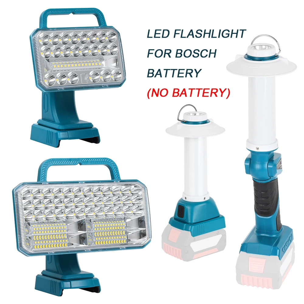 

40W Cordless LED Work Light for Bosch 18V Battery Portable Flood Lights with USB for Outdoor Indoor Workshop Job Site(No Battery