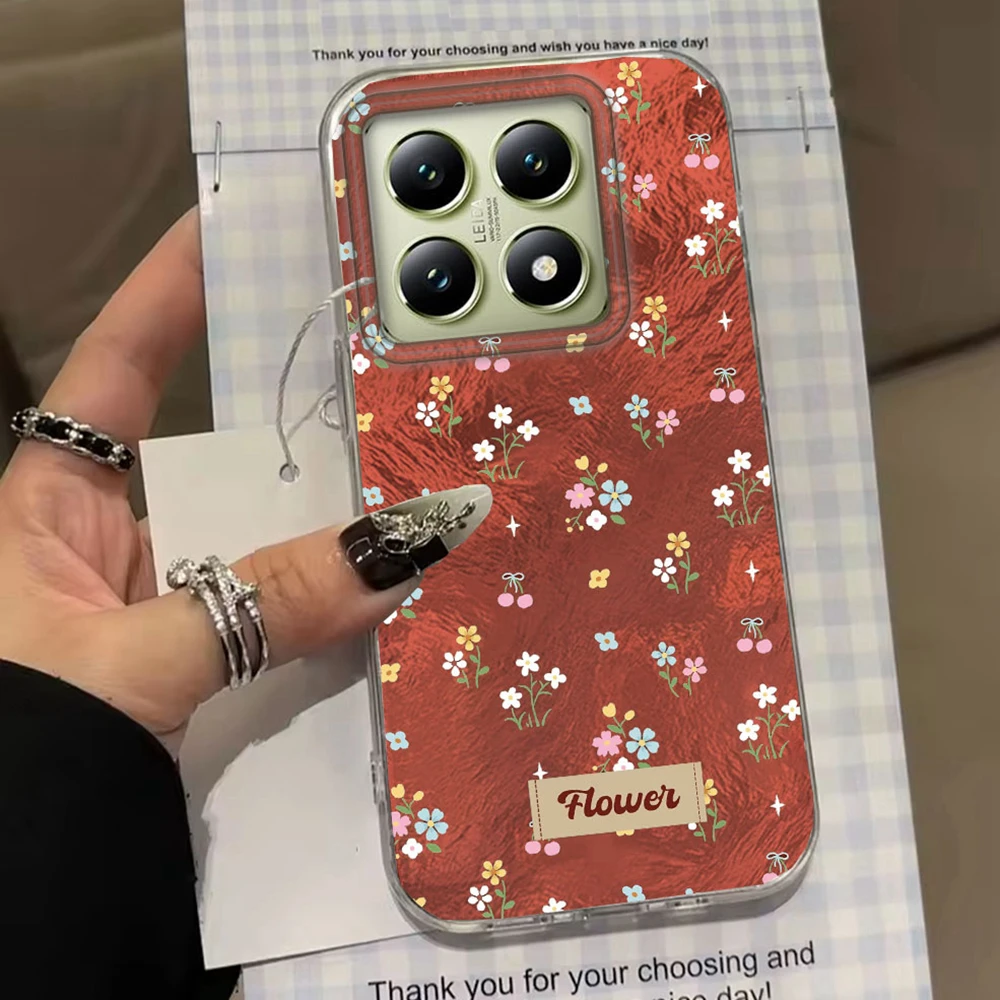 Vintage Blume Vortex Muster Frauen Für Xiaomi 11 Lite NE 13T 14T Pro 5G Poco X5 X6 X7 M6 C75 C71 C65 C61 M5S Telefon Fall Abdeckung