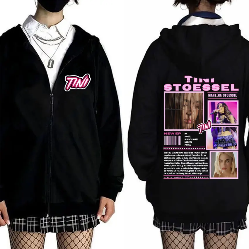 

Singer TINI TINI 2025 Zipper Hoodie Men Women Clothing Fashion Casual Oversized Zip Up Jacket Unisex Vintage Zip Up Sweatshirt