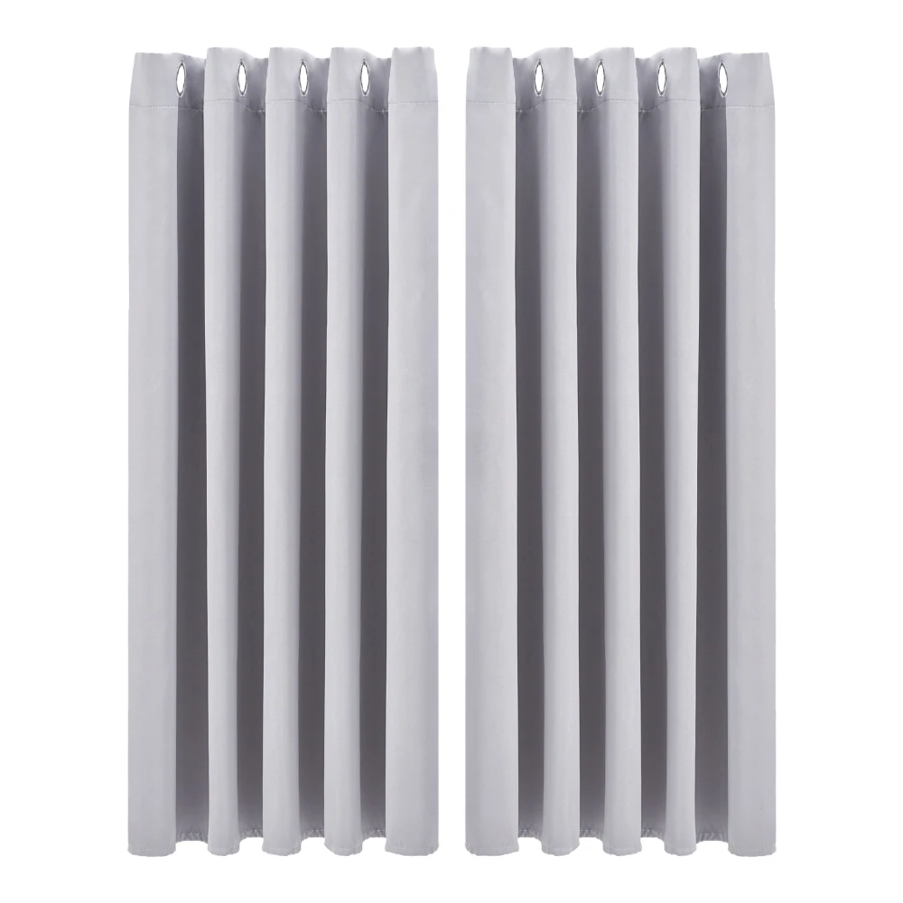 【Lifeideas】Solid Colour Grommet Top Polyester 100% Blackout Curtains Pair Home Decoration Windows Doors