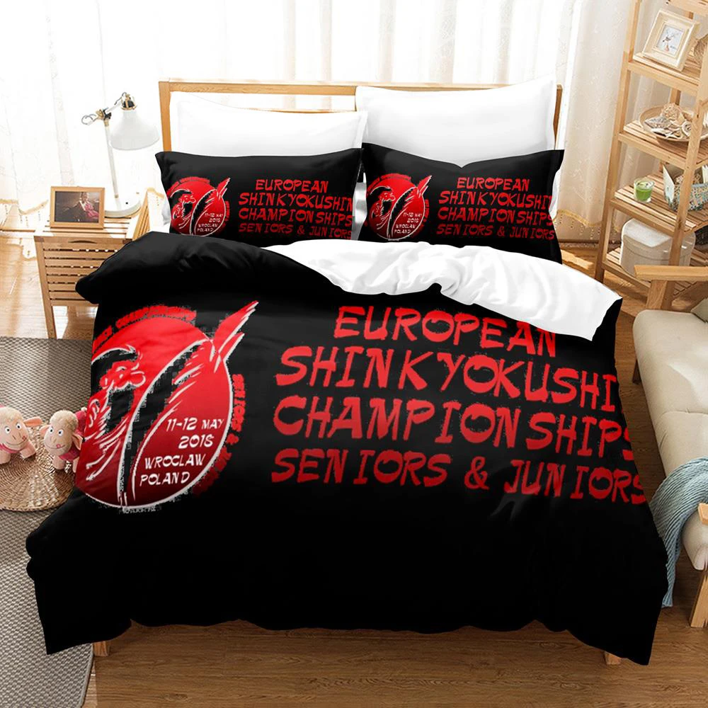 3D Printed Kyokushin Karate Bedding Set Boys Girls Twin Queen Size Duvet Cover Pillowcase Bed Kids Adult Home Textileextile