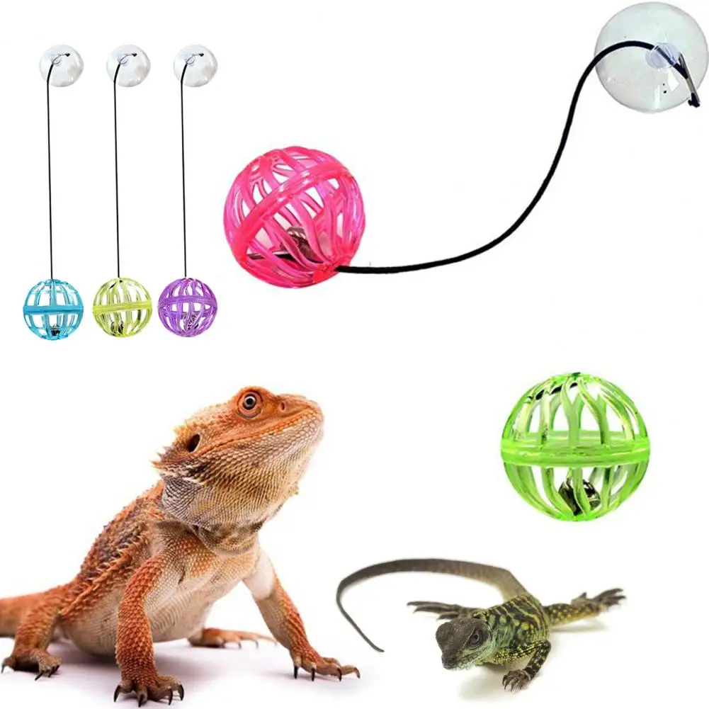 7 Pcs/Set Lizard Ball Toys Sucker Bell Colorful with Suction Relieve Stress Ropes Hollow Out Star Lizard Toy Bells Pat Accessory