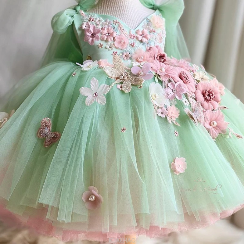 

Wed Dress Children New Princess Tutu Dresses Outfit Matching Girls First Celebration Gown Vestido Birthday Party Costume Kids