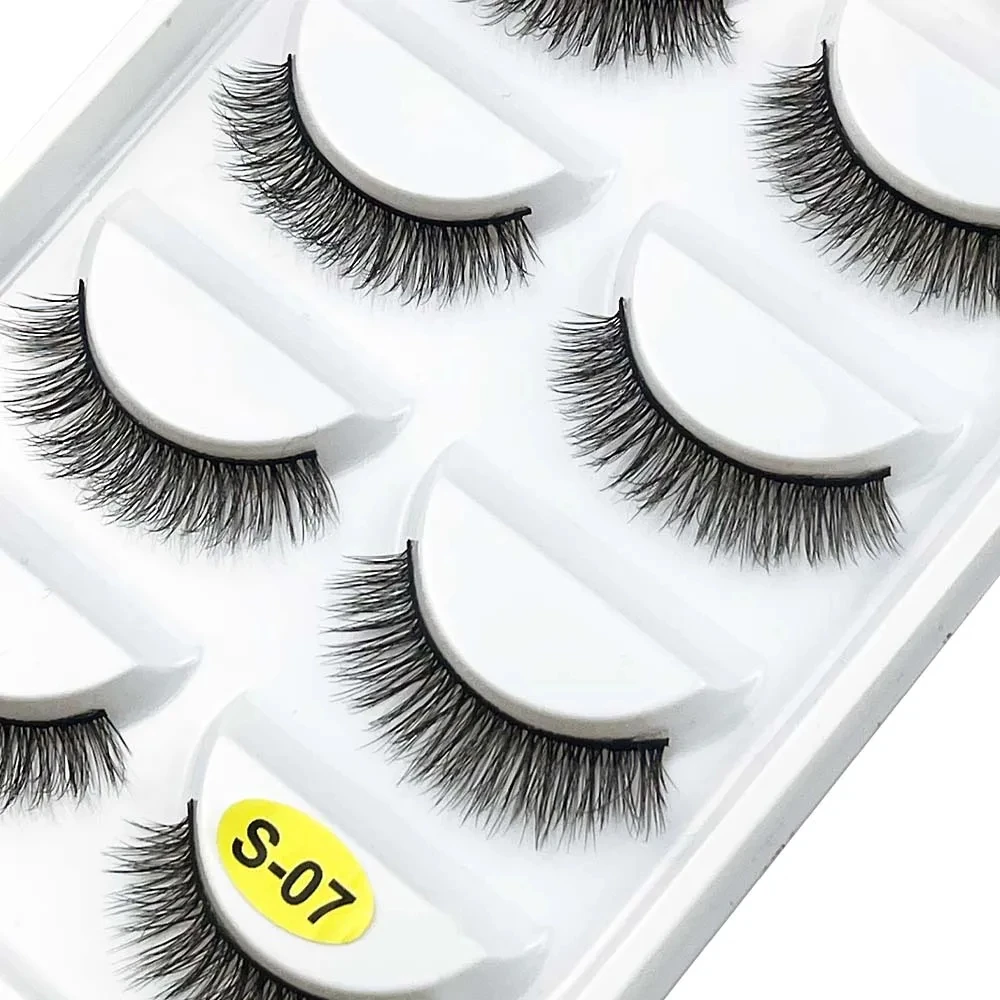 1 box 5 Pairs 3D Mink EyeLashes Natural Hair False EyeLashes Long 100% Dramatic Eye MakeupFake Lashes Fluffy Cilios Lashes S-03