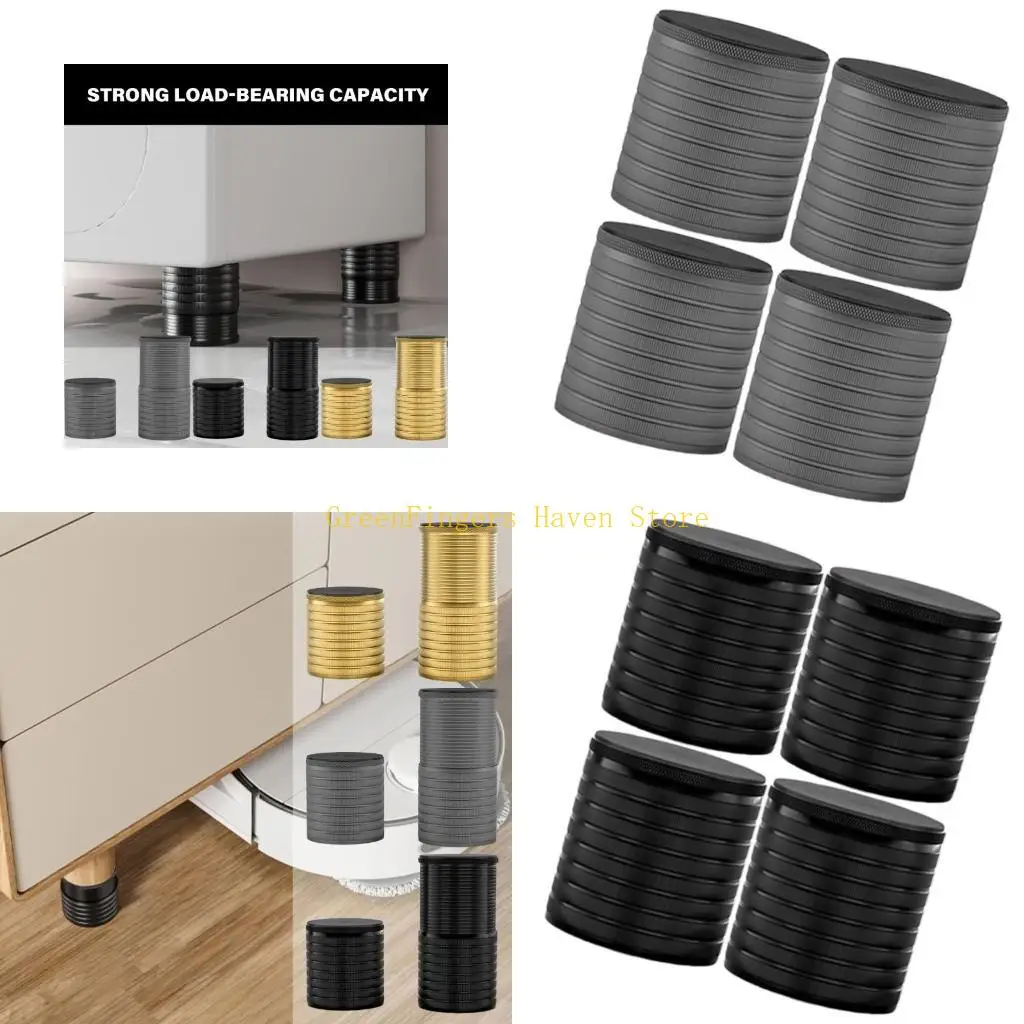 F68D Set Of 4 Large Adjustable Furniture Stabilizers Furniture Support Legs Furniture Rise for Homes & Office