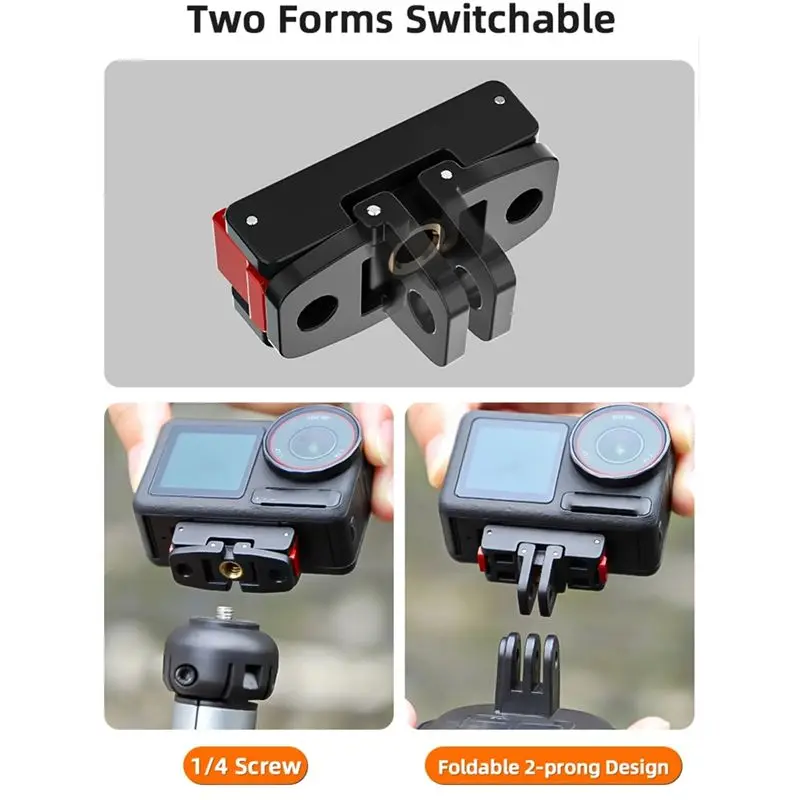 N91R-Quick Release Mount Base Foldable Magnetic Adapter Mount For DJI Osmo Action 5 Pro 4 3 Camera Tripod Adapter Mount