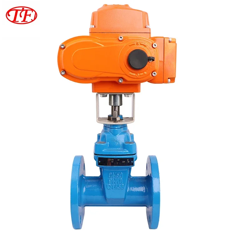 TF Metal electric flange type non rising stem ductile cast iron sluice gate valve