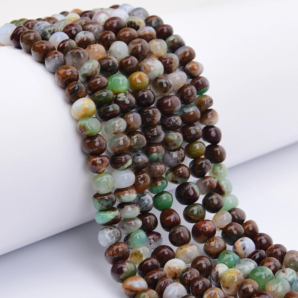 APDGG 9x11mm 2 Strands Natural Green Chrysoprase Australian Jades Freefrom Nugget Loose Beads 15.2'' DIY Jewelry