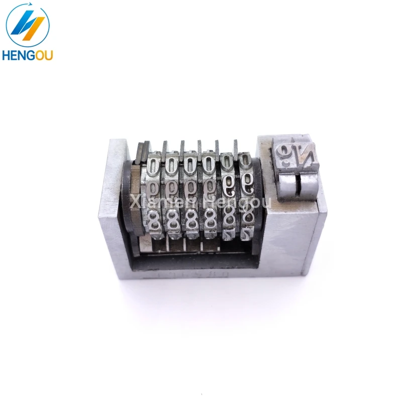 

1 Piece 6 digits 4x8 backward full steel numbering machine jump 543210 with 2 bits sinkable zero adjustable numerator offset