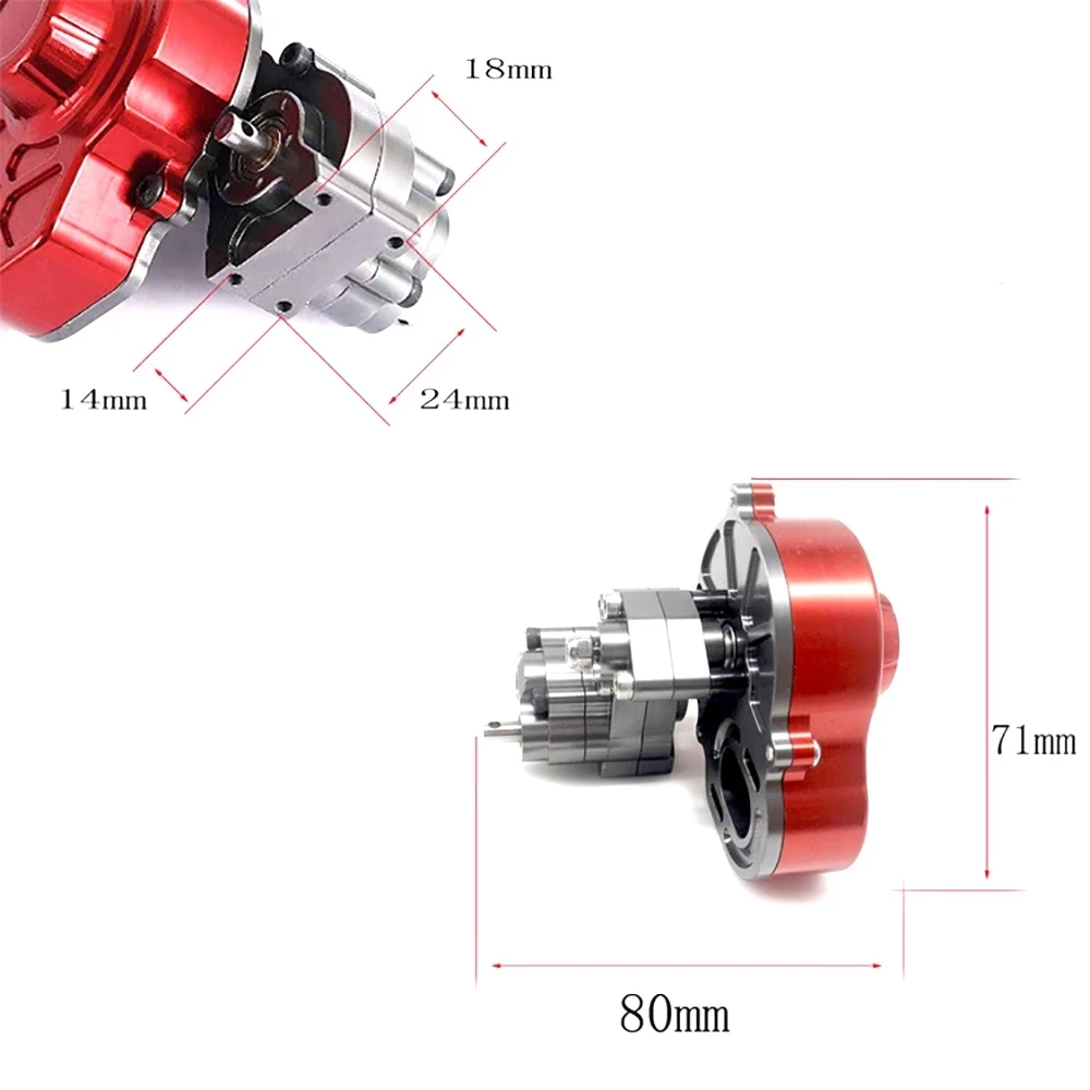 Upgrade all Metal Reverse Transmission Gearbox with Motor Gear for 1/10 RC Rock Crawler SCX10 RC Car  accessories