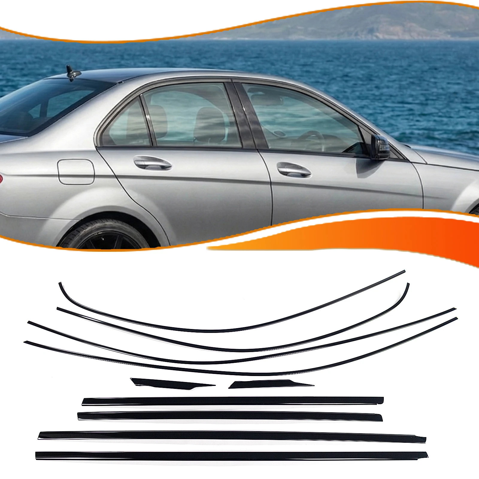 

Накладка на внешнюю оконную рамку для Mercedes-Benz C-класса W204 2007-2014 годов