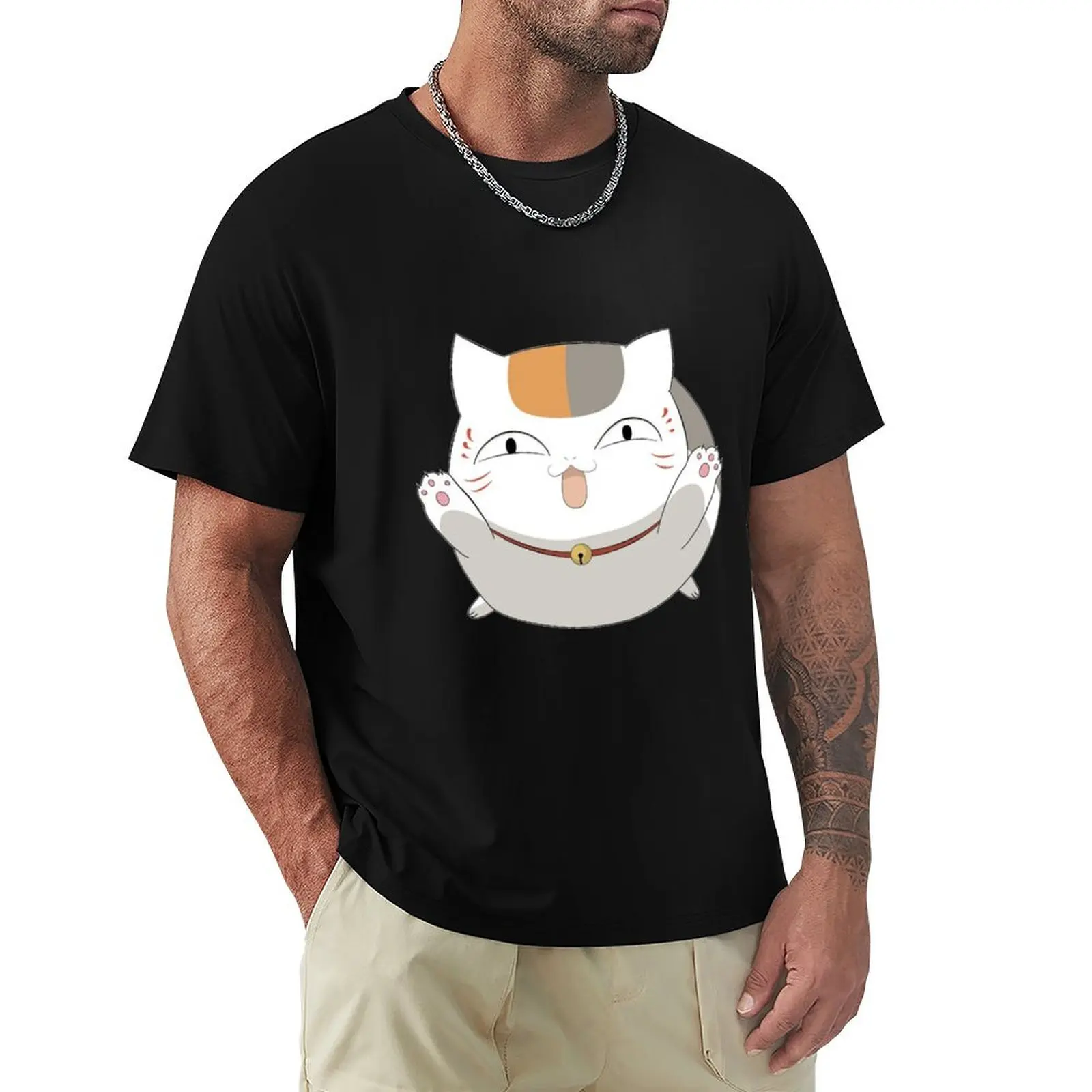 

NATSUMES BOOK OF FRIENDS - HAPPY CAT T-Shirt Basic Crew Neck Short Sleeve Top