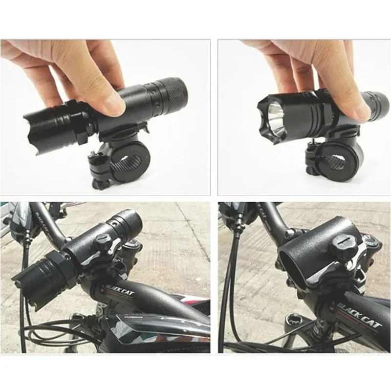 New LED Torch Bracket Mount Holder 360 Rotation Bicycle Lights Holder Cycling Bike Flashlight Clamp Lamp Clip Accessories