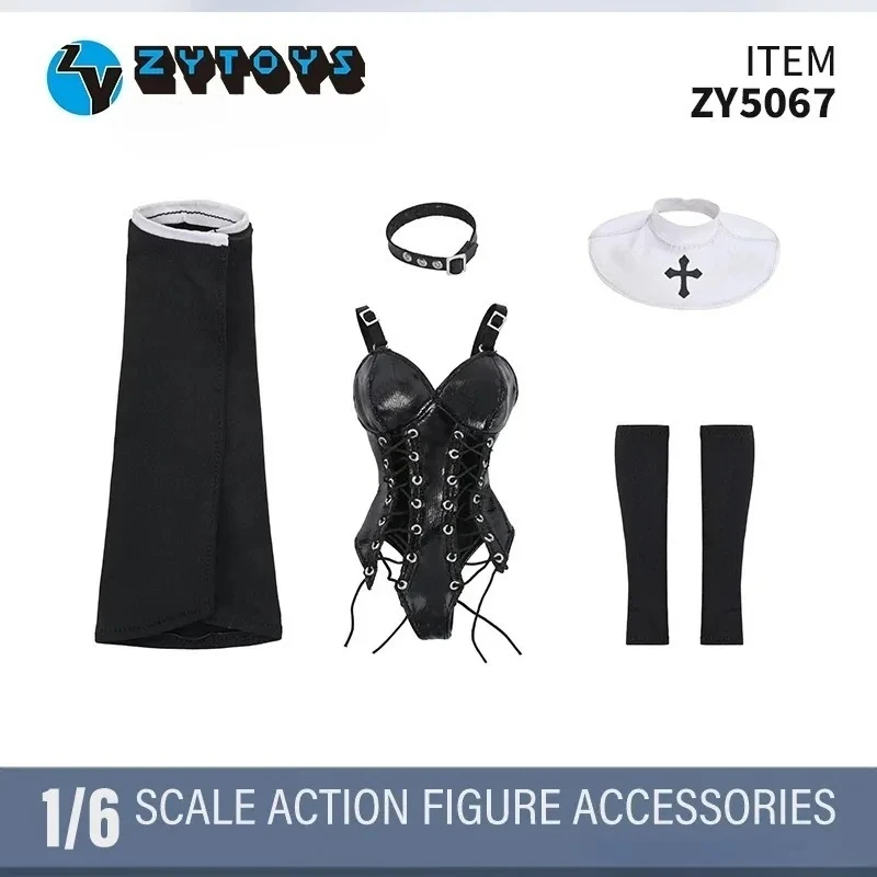 

ZY5067 TCT-058 1/6 Scale Handmade Soldier Sexy Nun Cosplay Costume Hollow Shoes Clothes Model for 12'' Toys Action Figures Body