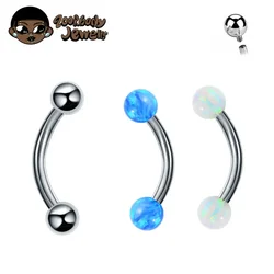 F136 Titanium Banana Curved Lip Navel Piercing 16g 6/8/10/12/14mm Eyebrow Curved Barbell Lip Ring Snug Daith Helix Rook Earring