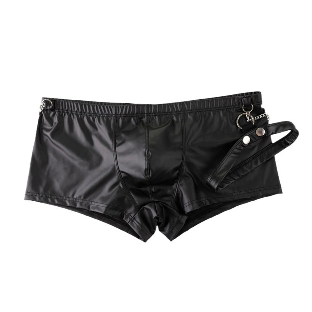Casual Wear Black Men Boxer Briefs Comfortable Breathable Underwear Gay Underwear Nightwear Solid Color Pattern
