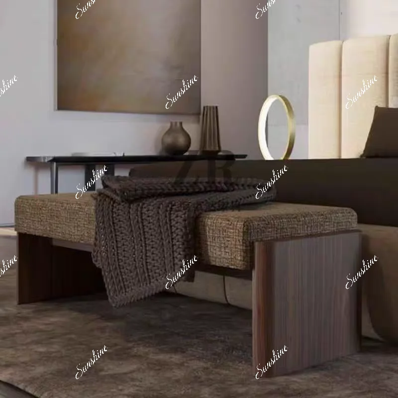 New Chinese-style solid wood bedroom bedside stool simple foyer shoe changing stool