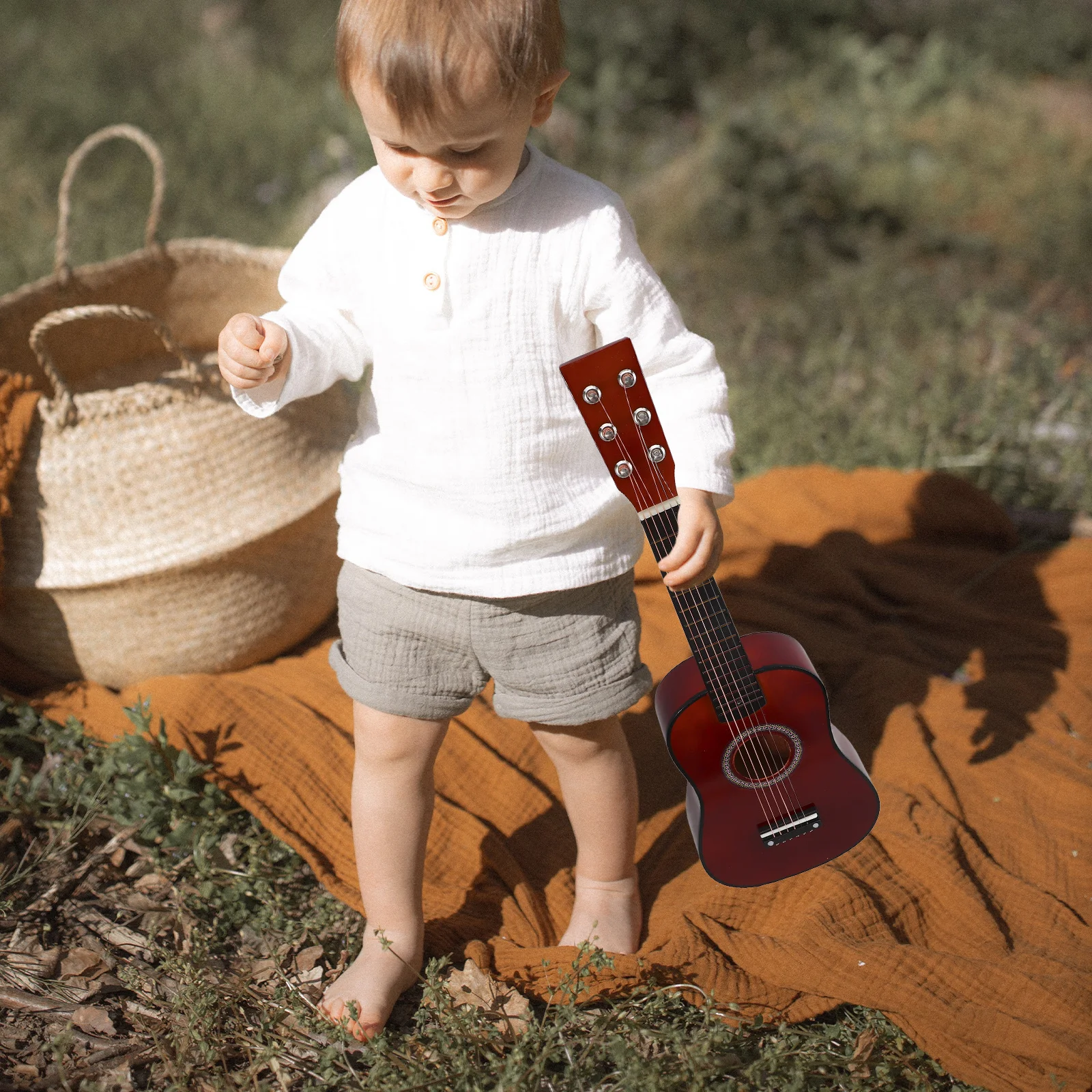 Stile vintage 23 pollici chitarra folk acustica per principianti strumento musicale in legno suono elettrico strumento giocattolo per bambini