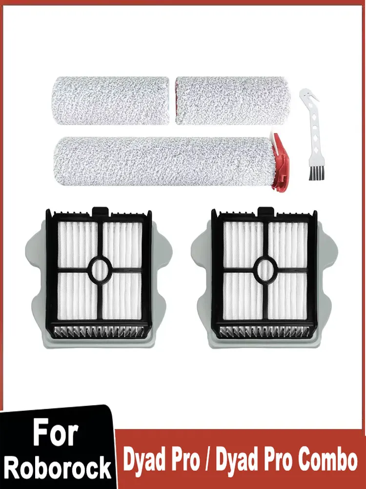 Kompatibel für (Roborock Dyad Pro / Dyad Pro Combo / WD2H1A / A10 Ultra) Weiche Bürstenwalze Hepa-Filter Zubehörteil Ersatzteil
