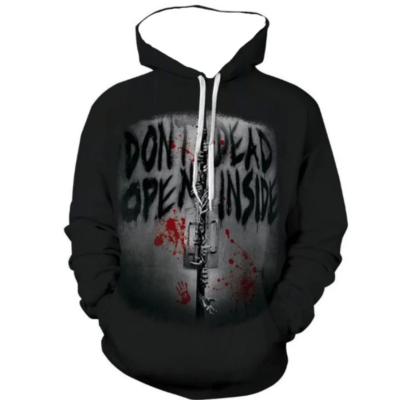 

Autumn Winter Casual Fashion Halloween 3D Printed Horror Bloody Hoodies Mens Designer Pullover Woman Street HarajuMen's Clothing