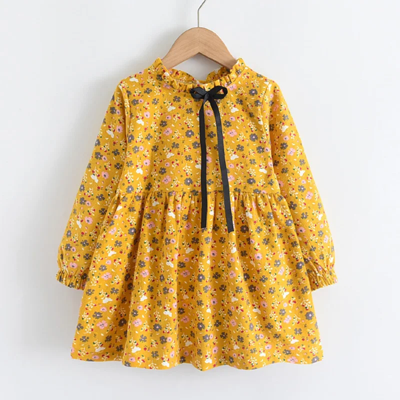 Bear Leader Nuovo Autunno Ragazze Vestono Primavera Bambini Abito da principessa Casual Costumi floreali Abbigliamento per bambini Abiti a fiori 2-8