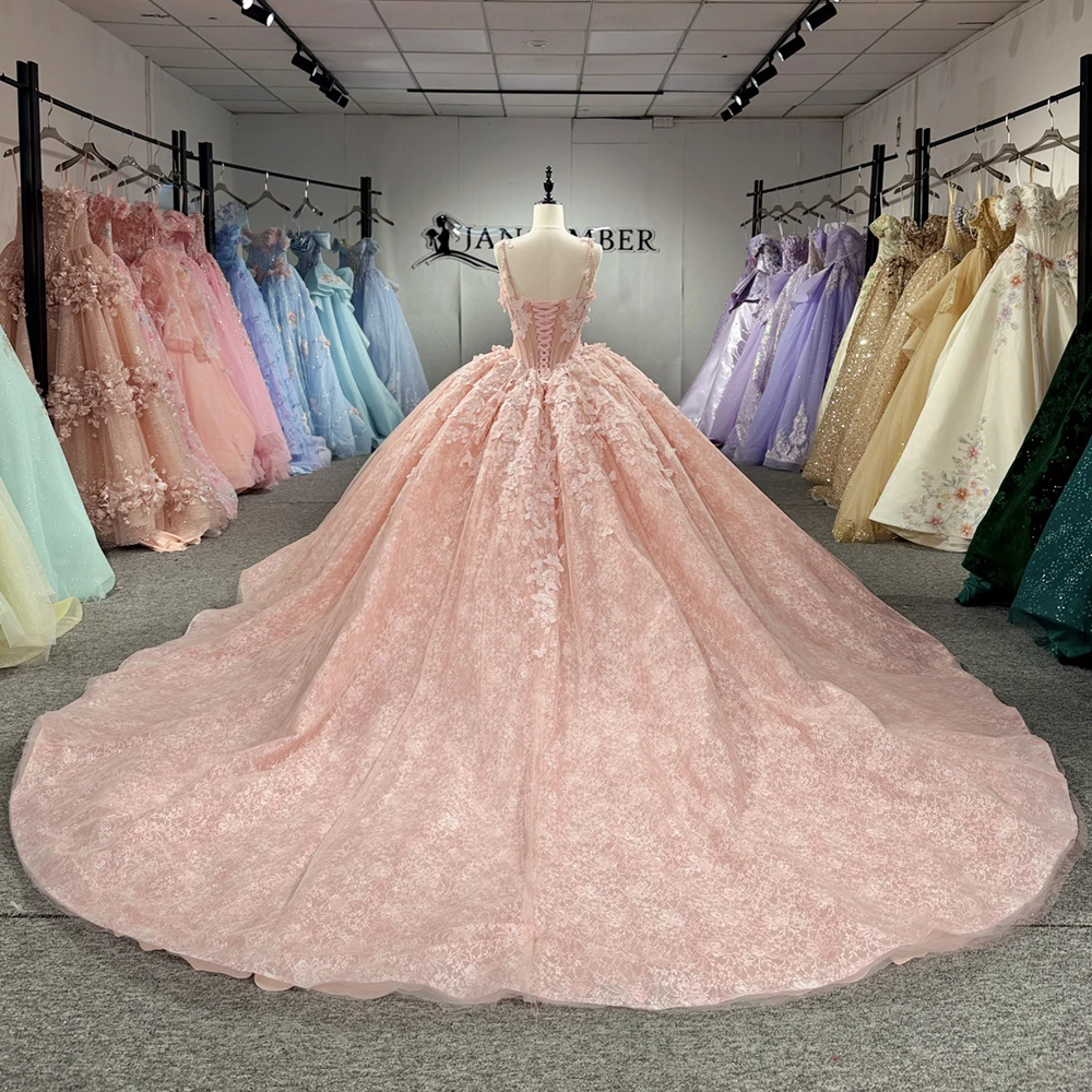 Ball Gown Quinceanera Dresses Beading Crystal Wedding Guest Dress Corset Spaghetti Straps Sweet 16 Dress Vestidos 15 De Anos