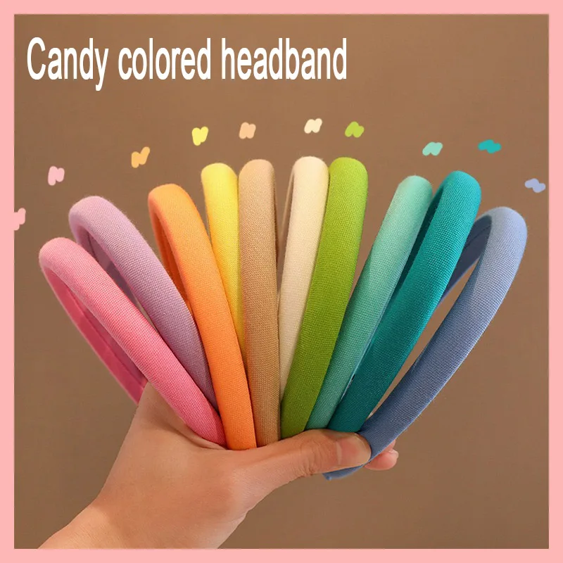 الملونة الإسفنج العصابات الشعر الفتيات بلون الفرقة الفتيات إكسسوارات الشعر اليدوية رئيس الشعر الأطواق أغطية الرأس تزيين الشعر FDr15