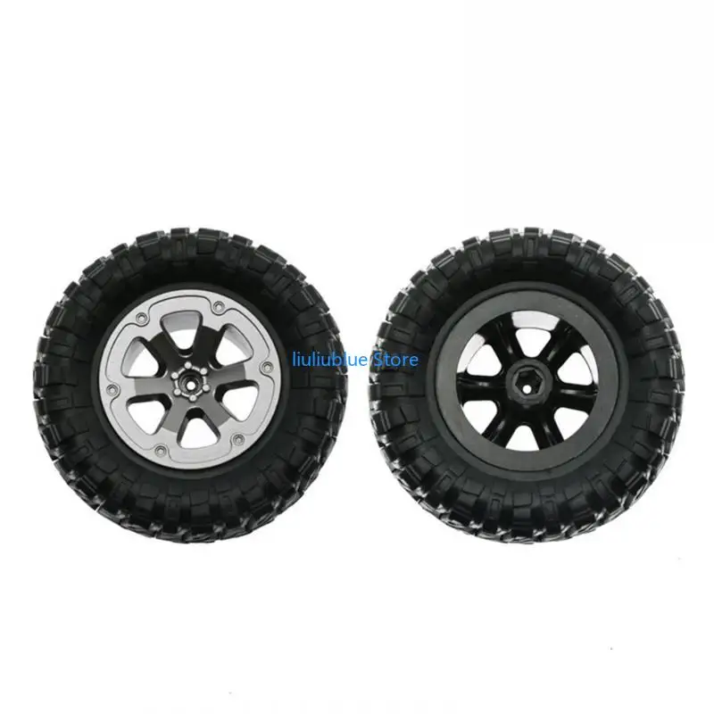 

5mm-Hex RC Car Rubber Wheel Tyre & Wheel Set 73mm for WPL C14 C24 MN D90 99S with 6 Spoke RC Crawler-Car Accessories 62CF