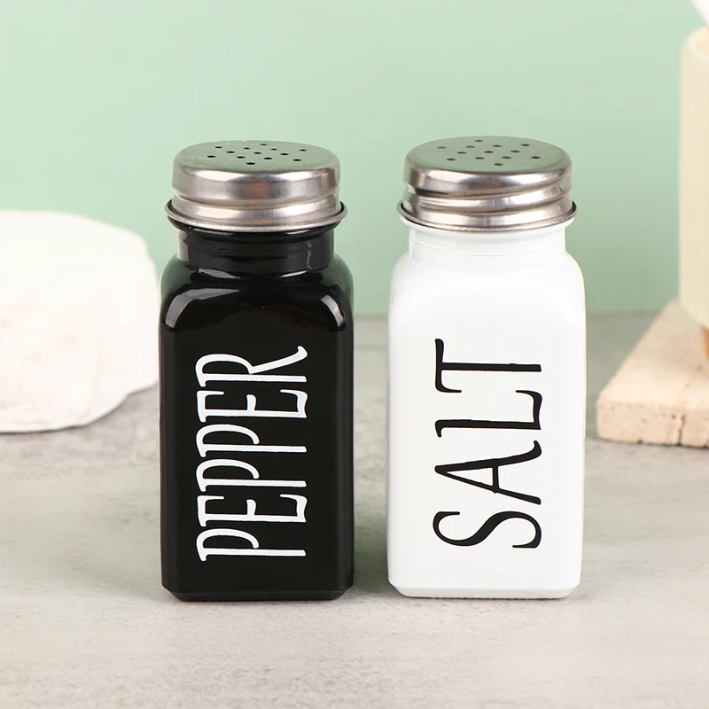 1Pc Salt And Pepper Shaker Storage Spice Shakers Spice Dispenser Refillable Black And White Kitchen Supplies Seasoning Pots