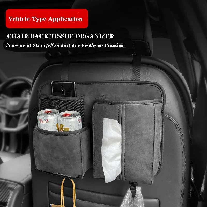 Car Seat Back Multi-Pocket Pack Bag Hanging Organizer Collector Storage Box Car Interior Accessories Black