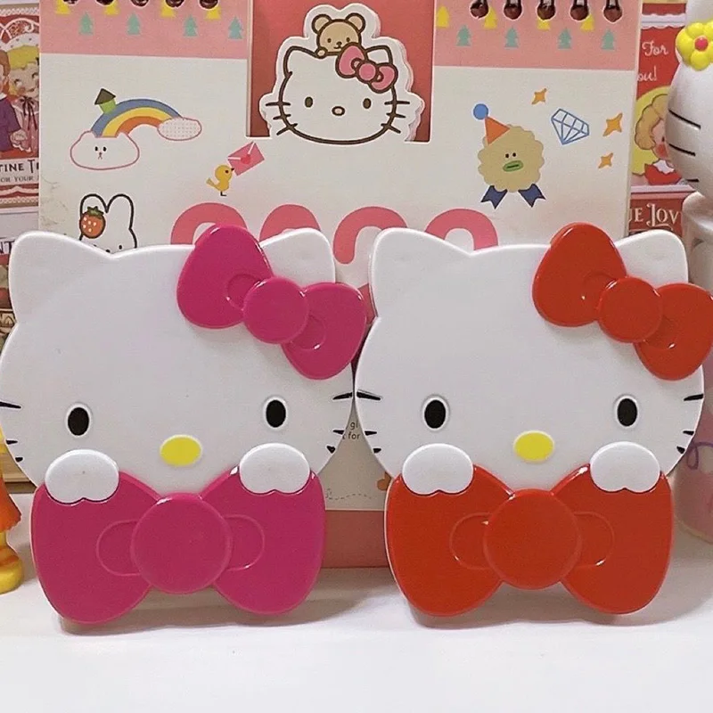 New Cartoon Hello Kitty Mirror Kawaii Mini Portable Fold Anime Comb Creative Anime Products Cosmetic Mirror Cute Girl Gifts Toys