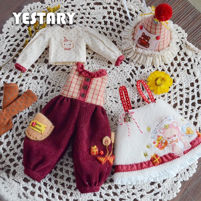 

YESTARY Ob24 BJD Blythe Doll Clothes For 1/6 Ob11 Doll Clothes Accessories DIY Material Pack For BJD Dolls Clothes Vintage Dress