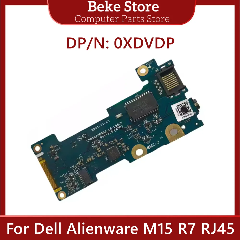 Beke New Original For Dell Alienware M15 R7 RJ45 Wlan Ethernet Audio Board LS-L659P 0XDVDP XDVDP Fast Ship