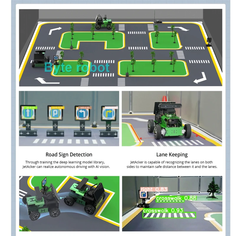 سيارة روبوت JetAuto ، تعمل بواسطة Jetson Nano ، كاميرا عمق Lidar ، شاشة تعمل باللمس ، دعم رسم الخرائط والملاحة