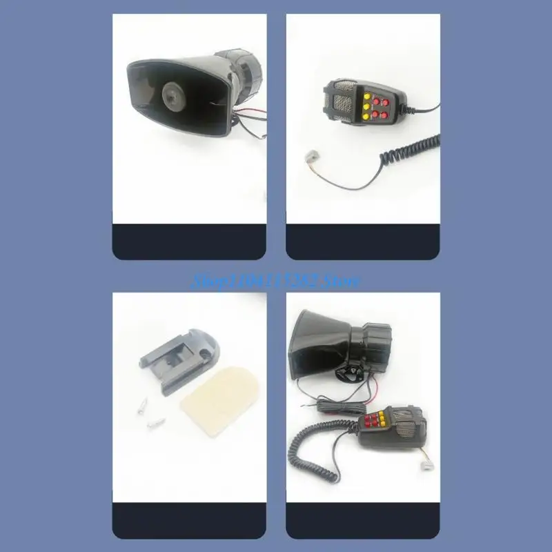 بوق سيارات متعدد النغمات 12 فولت، 7 أصوات، 100 وات، اتفاقية عالمية لخطة كتيمة #4