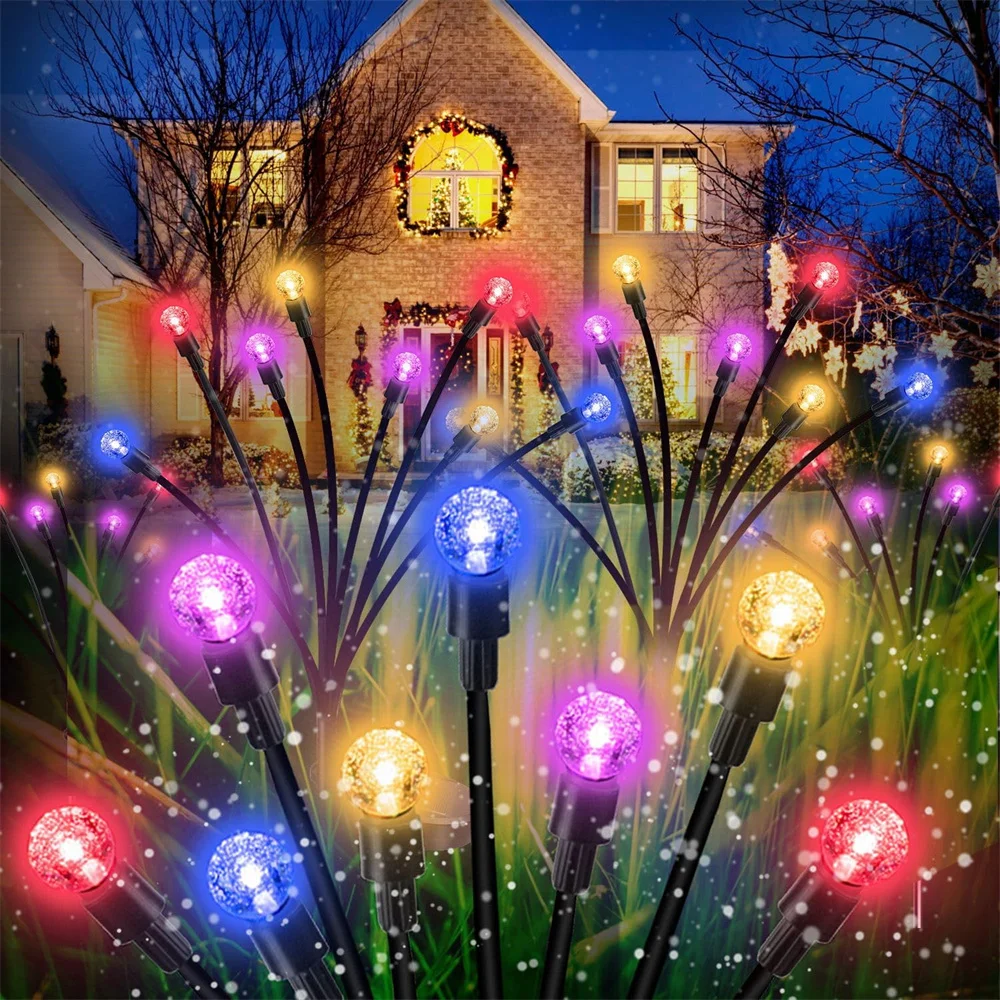 Solar Garden Lights Solar Powered Firefly Lights, Flexible Waterproof Outdoor Solar Light for Pathway Yard Walkway Patio 522