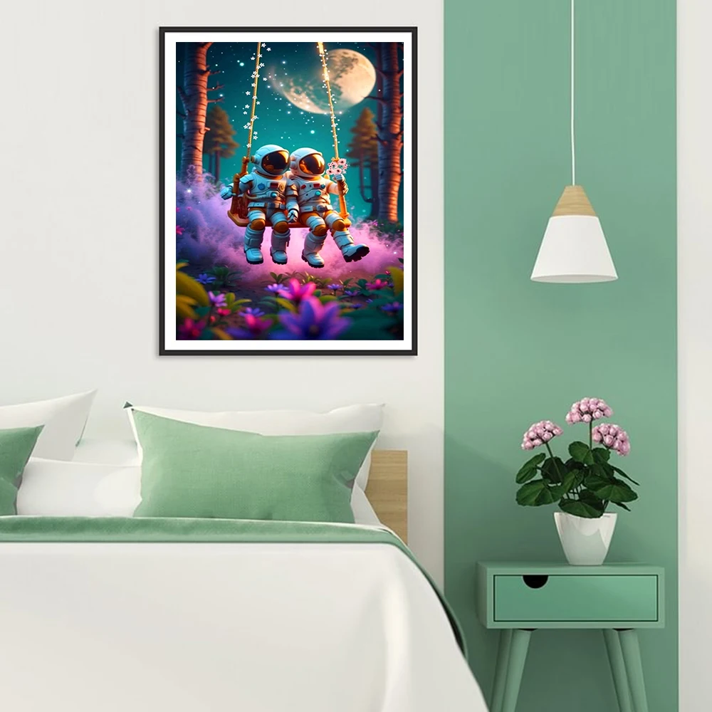 ملصقات فنية مطبوعة لرائد الفضاء الخيالي لغرف نوم الأطفال ، الحضانة ، غرفة المعيشة ، ديكور المنزل ، الرسوم المتحركة ، لوحة قماشية لرجل الفضاء ، لوحة جدارية