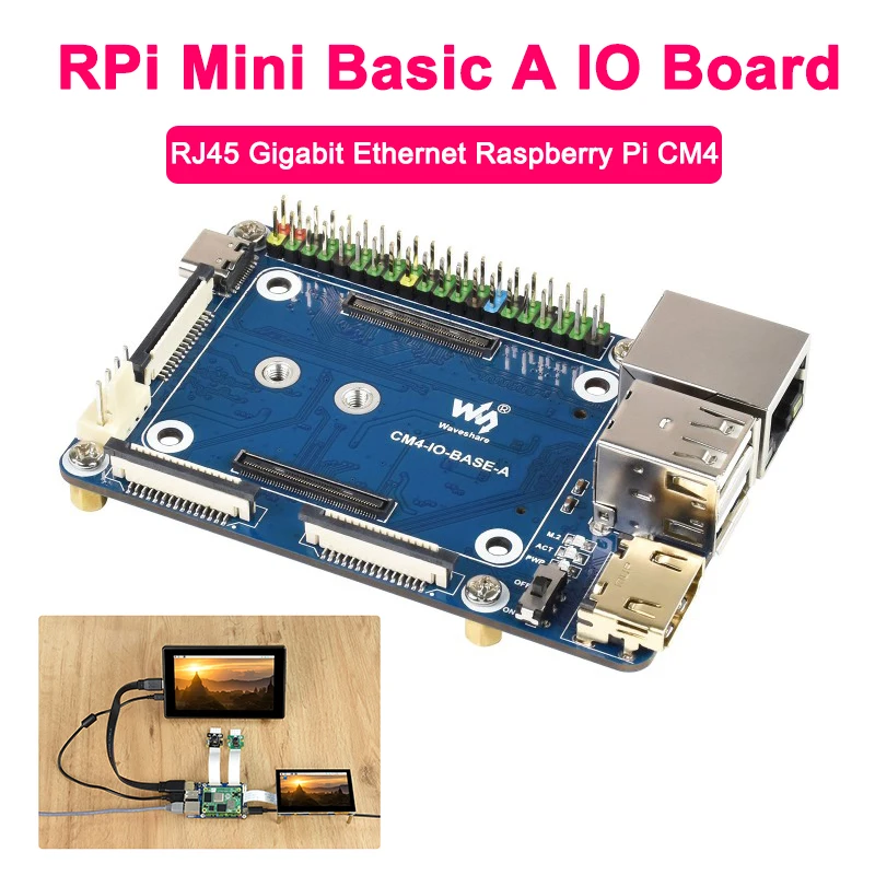 Мини-основа плата (A) для вычислительного модуля Raspberry Pi, 4-разъем для вычислительной платы CSI/DSI/RTC/FAN/USB/RJ45, слот Gigabit Ethernet/M.2 для CM4