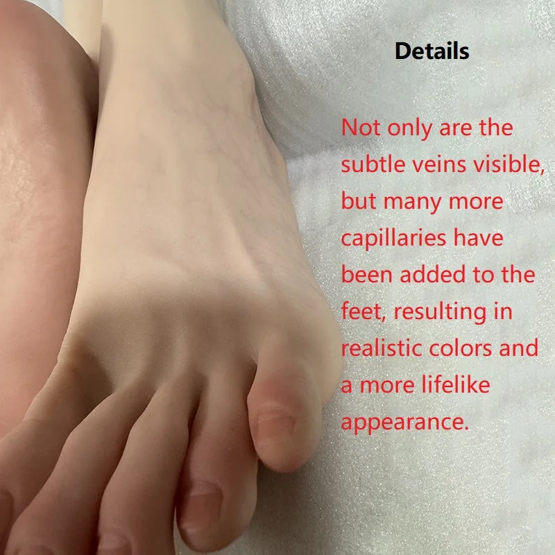 Large Female Silicone Foot Model TGJ43 Adult Lifelike Rubber Soles And Bare Toes for Shooting Props Display Foot Fetish 26.5 cm
