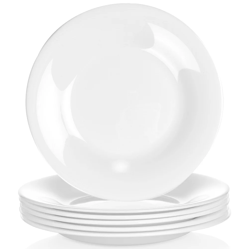 Dessertborden, glas, wit, 18 cm, 6 stuks.