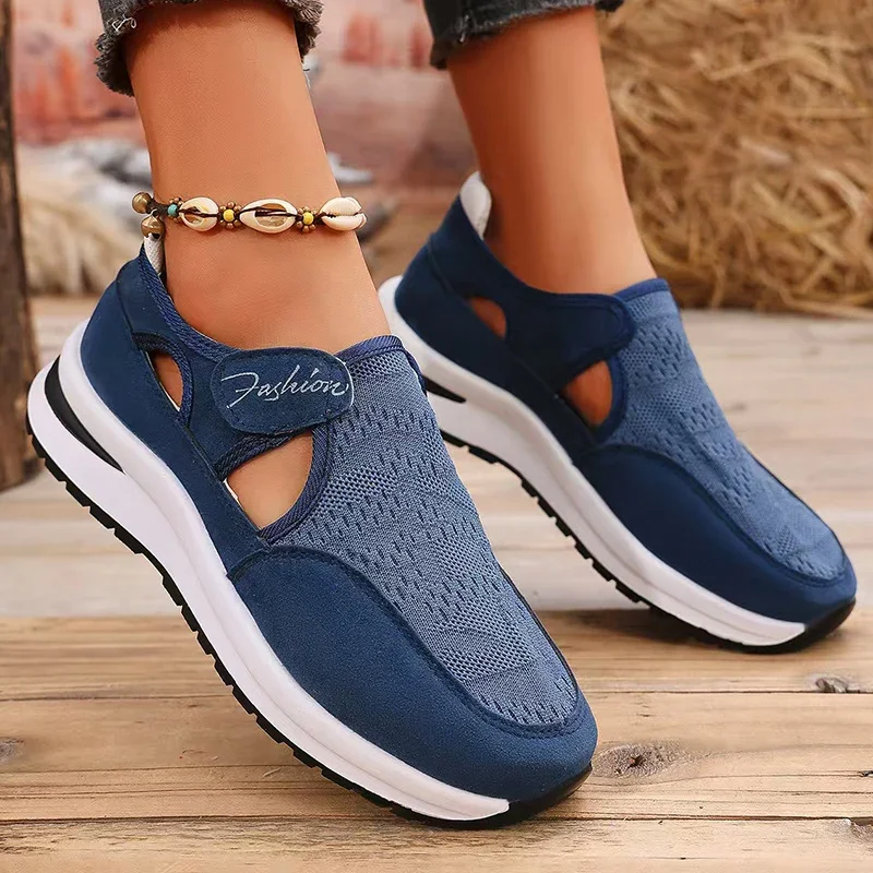 

Women Casual Shoes New Breathable Platform Sneaker Woman 2025 Spring Hollow Out Thick Sole Running Shoes Woman Non Slip Sneakers