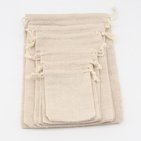5/10 Pcs/Lot Wedding Linen Drawstring Bags Christmas Party Gift Package Small Cotton Pouches Home Kitchen Organize Sacks 15x20cm